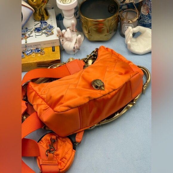 🆕 KURT GEIGER LONDON 🧿 NWOT Recycled Nylon Multi Crossbody Bag, Bright Orange - Picture 7 of 13